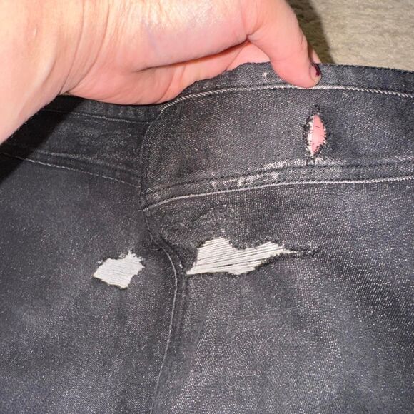 Y2K Basix II Patchwork Jeans Beaded Embroidered Flare Size 4 - Picture 6 of 8